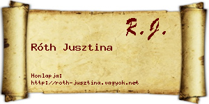 Róth Jusztina névjegykártya